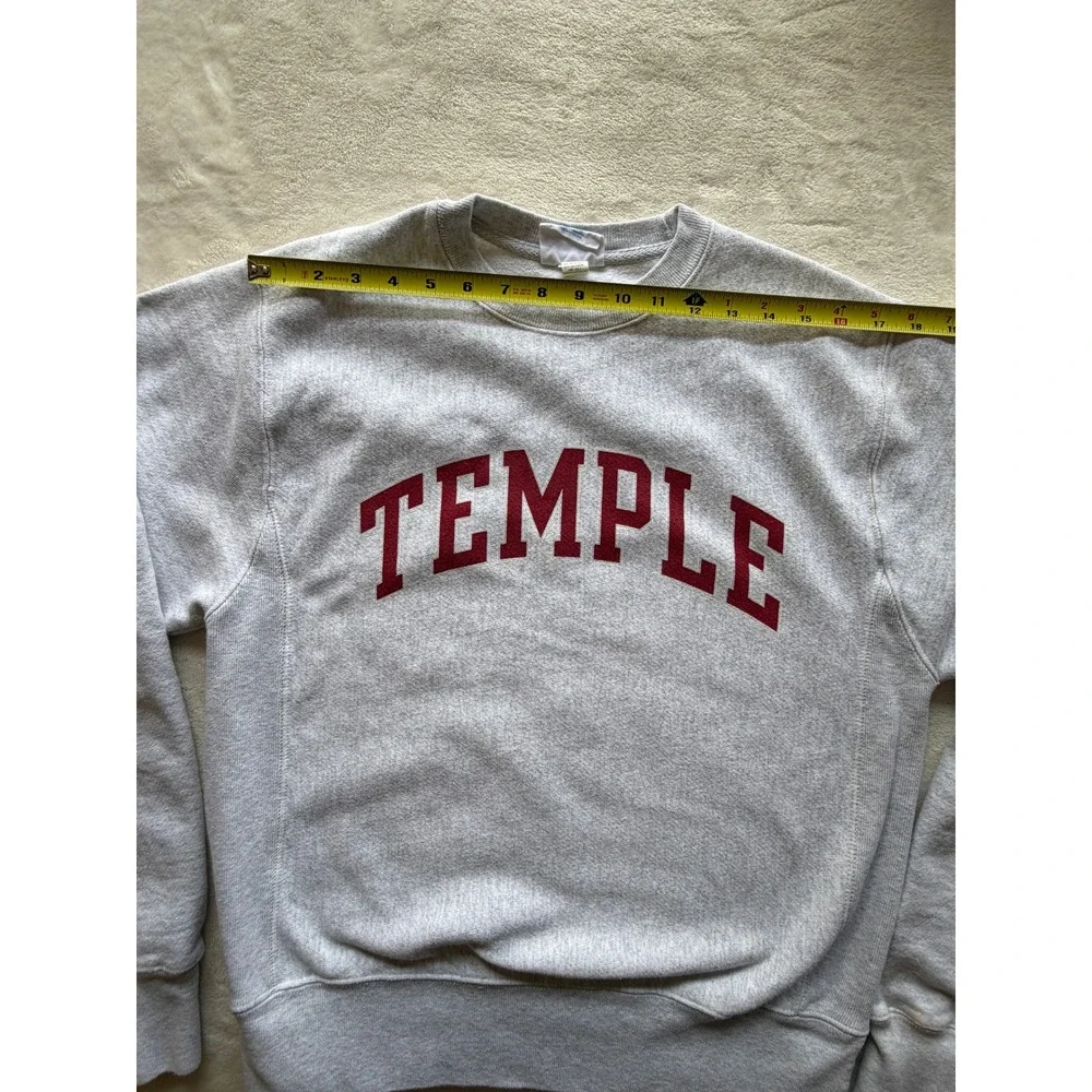 90s Vintage Champion Grey Temple Reverse Weave Sweatshirt Mens Small Excellent